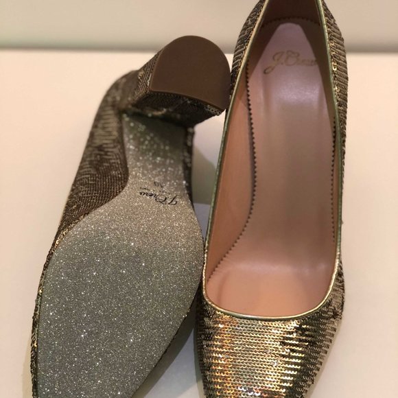 Never Worn - J.Crew Bell Pumps in Gold Sequin, US Women's Size 10 - Picture 6 of 6